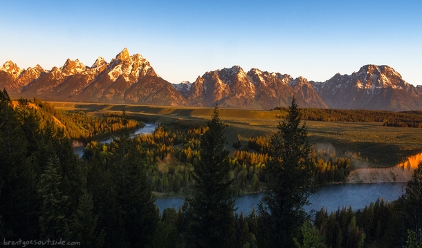 The Grand Tetons from Snake River Overlook Ansel Adams took one of his best photographs from here 