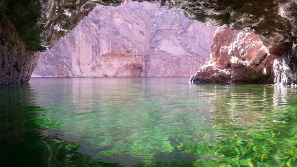 The green of the Emerald Cave Black Canyon Colorado River in Arizona 