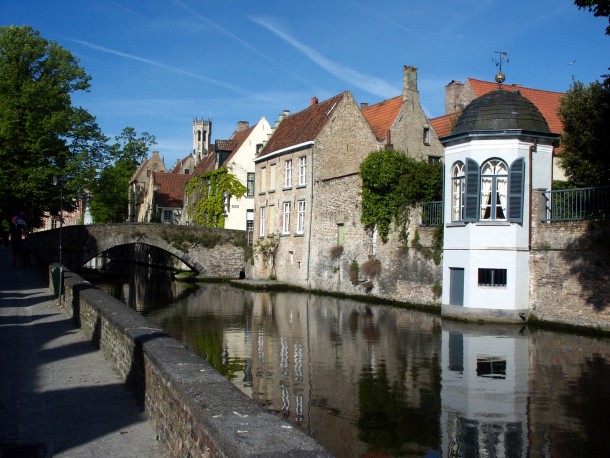 The Groenerei canal in Bruges Belgium 