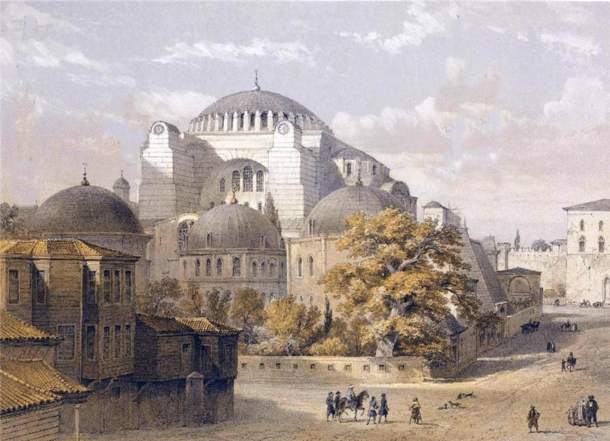 The Hagia Sophia before Ottoman Conquest of Constantinople This was the largest grandest most awe inspiring building in the world for a thousand years and the symbolic heart of all Christendom And it took less than six years to build