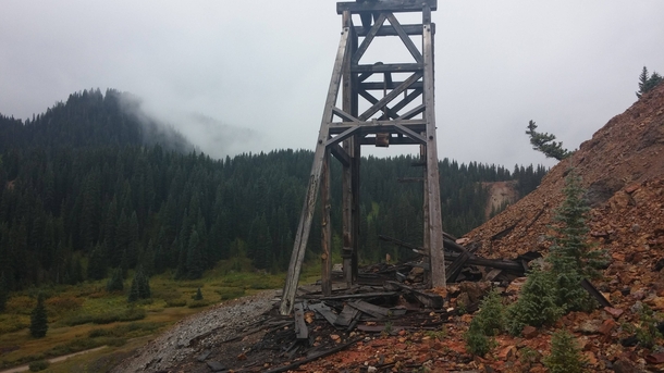 The headframe of the National Belle Mine Red Mountain Town Colorado 
