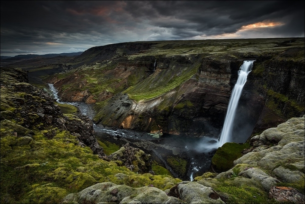 The hidden treasure - the Hifoss waterfall near the volcano Hekla in the south of Iceland  photo by D-P Photography