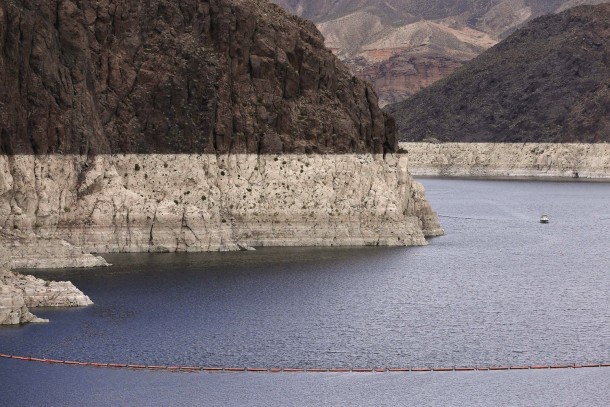 The high water line near the Hoover Dam Black Canyon Lake Mead Nevada 