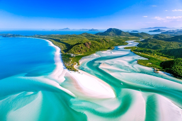 The Hill Inlet Whitsunday Islands in Queensland Australia from a seaplane  IGpaulmp