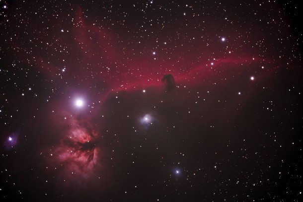 The Horsehead Nebula IC  and the Flame Nebula NGC  