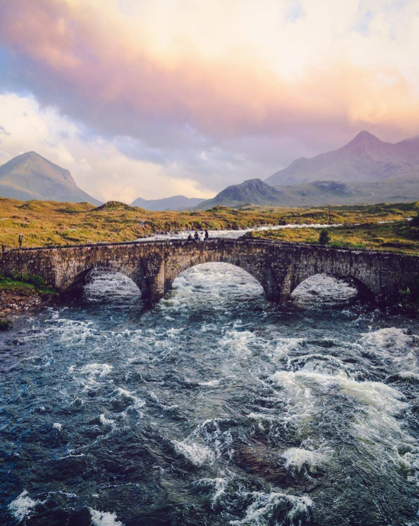 The iconic bridge at Sligachan Skye Scotland