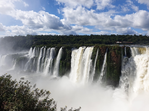 The Iguazu waterfalls in Argentina af the border to Brazil 