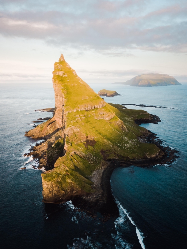 The incredible Tindholmur Faroe Islands just off the coast of Vagar 