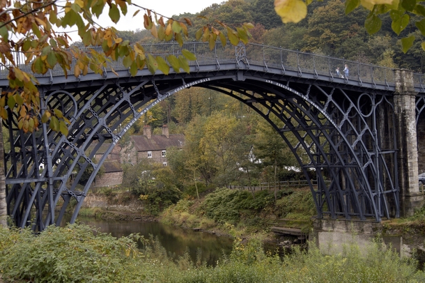 The Iron Bridge -  The first bridge ever made of iron ushering in the Industrial Revolution Shropshire UK 