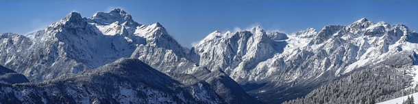 The Julian Alps Slovenia From Triglav on the left to krlatica on the right 