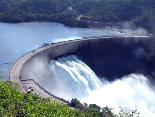 The Kariba Dam shared between Zambia and Zimbabwe 