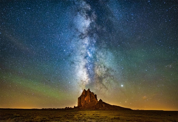 The Lights of Shiprock in New Mexico 