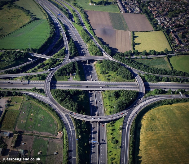 The Lofthouse Interchange between the M and M- Wakefield England
