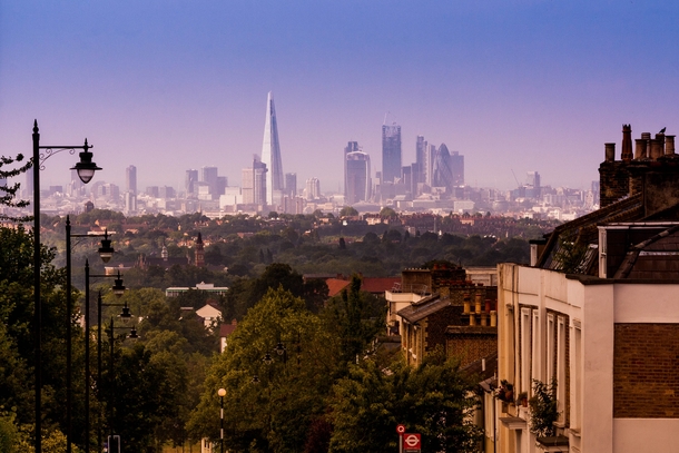 The London Skyline from Gypsy Hill in Crystal Palace 