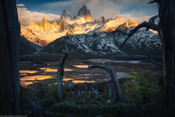 The majestic Mt Fitz Roy at sunrise  IG marcograssiphotography