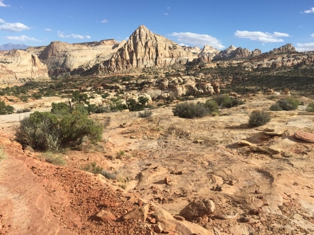 The Majestically Slanted Land of Capitol Reef NP Utah as seen from the Navajo Knobs Trail 