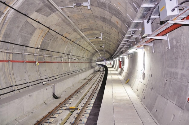 The Marmaray Tunnel deepest immersed tube tunnel in the world  m below sea level which connects Europe and Asia continents through the Bosphorus strait of Istanbul Turkey