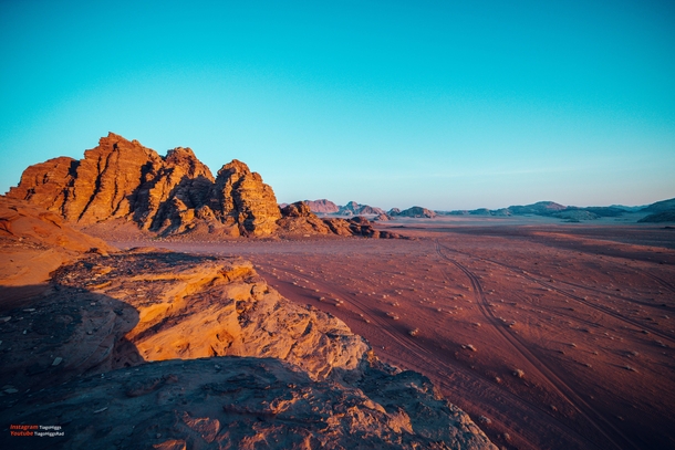 The Martian landscape of Wadi Rum Desert Jordan 