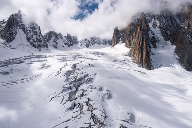 The Massive Glacier du Gant in the Massif du Mont-Blanc - French Alps
