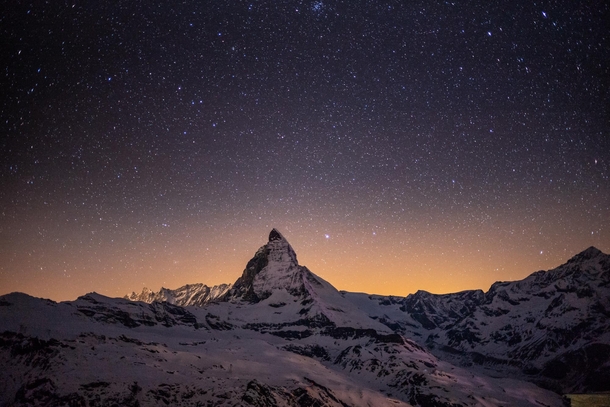 The Matterhorn at  AM As seen from the top of the Gornergrat railway at  Meters  ft 