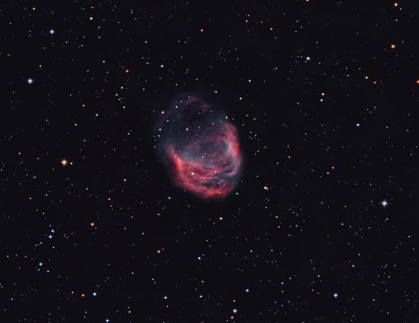 The Medusa Nebula is around a billion times dimmer than the brightest star in the night sky - I took about  hours of images of it to get this picture 