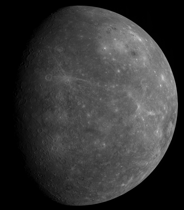 The MESSENGER spacecrafts first photo of the unseen side of Mercury 