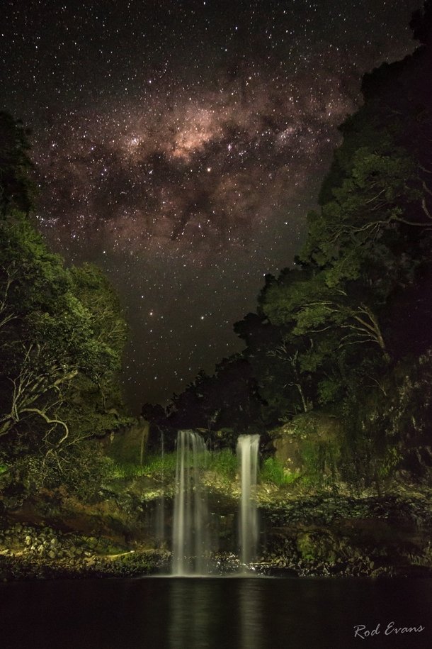 The Milky Way over Killen Falls NSW  Australia 