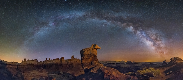 The Milky Way over the Badlands  by Wayne Pinkston 