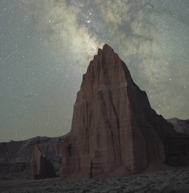 The Milky Way over the Temples of the Sun and Moon in Capitol Reef NP Utah USA  x 