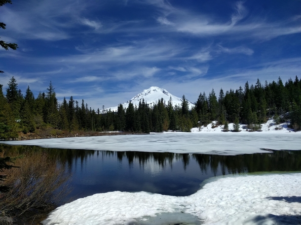 The Mirror in Mirror Lake reappearing Mt Hood National Forest OR 
