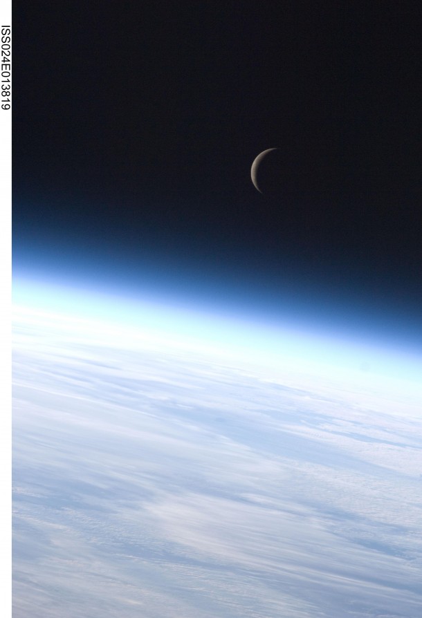 The moon as seen from the International Space Station 