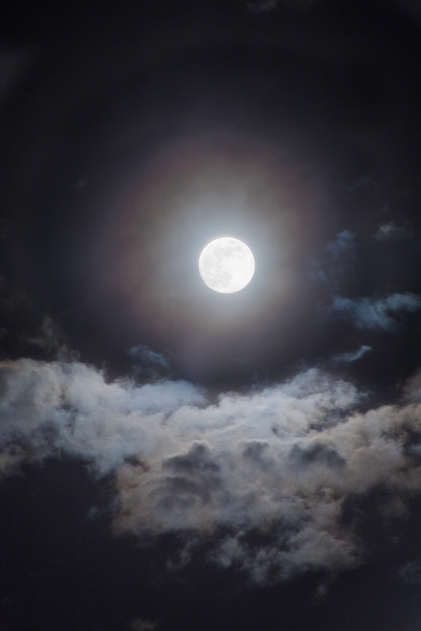 The moon on a partly cloudy night