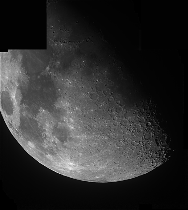 The moon partially imaged