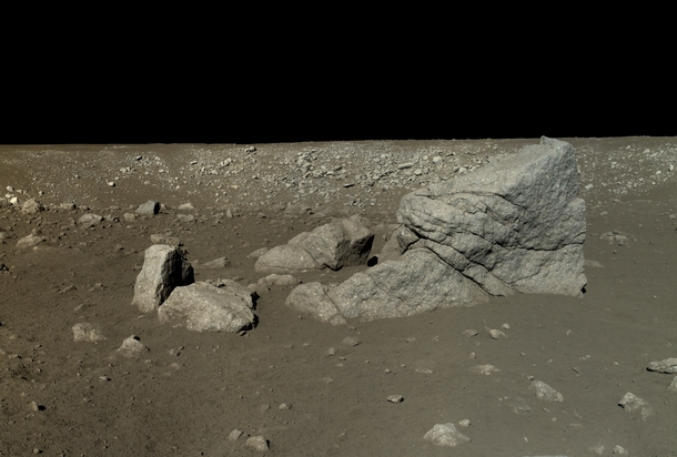 The Moons surface in true color and high definition taken by Chinas Yutu Rover 