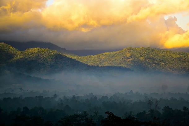 The mornings rays near Borbudur Indonesia 