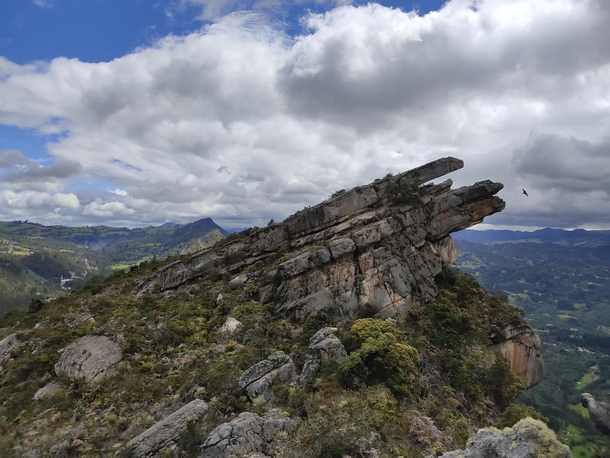 The mountainous rocky formations in Sutatausa Cundinamarca Colombia A land previously inhabited by local indigenous groups where many pictographs can be found throughout the journey 