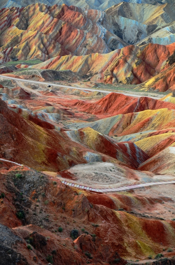 The multi-coloured rock formations of Zhangye Danxia Landform Park 