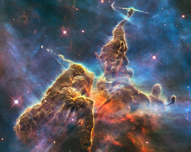 The Mystic Mountain  light years in height Taken by The Hubble Telescope