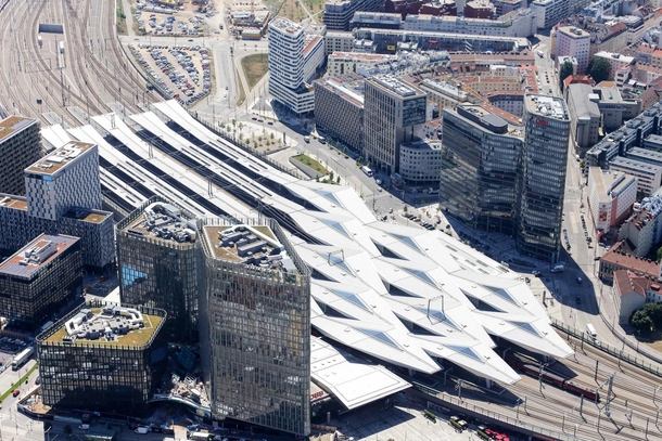 The new main railway station in Vienna Austria