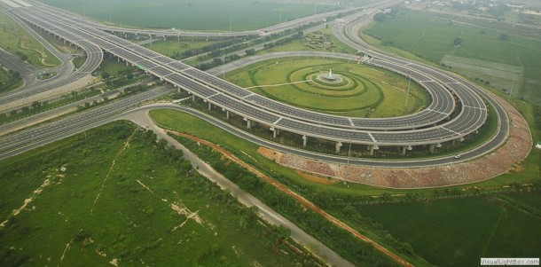 The newly built Yamuna Expressway- New Delhi India 