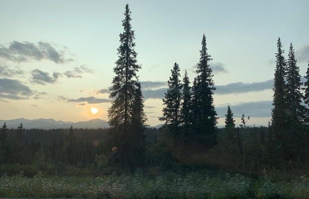 The nighttime sun in Palmer Alaska 
