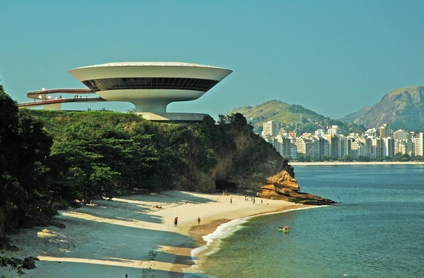 The Niteri Contemporary Art Museum also know as the MAC was designed by Brazilian architect Oscar Niemeyer and completed in  