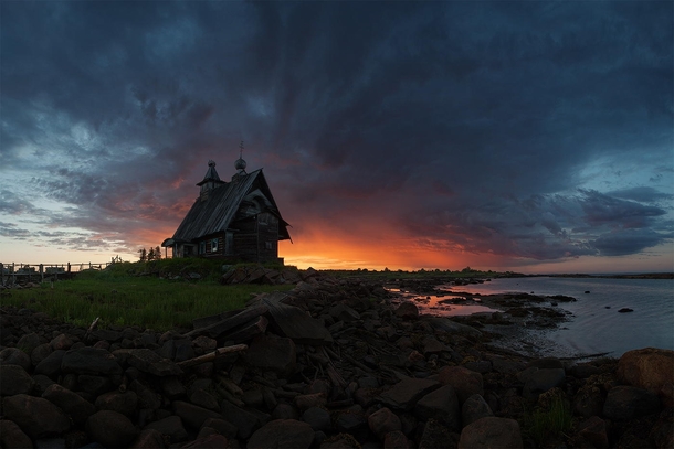 The old church on the coast of White sea in Russia Photo by Sergey Ershov 