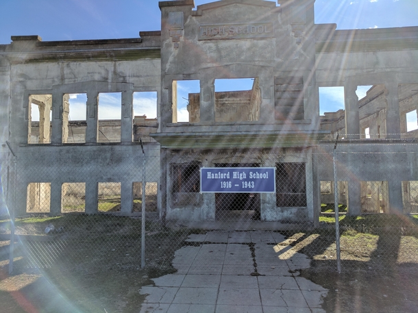 The old Hanford High School in whats now the Hanford Nuclear Site 