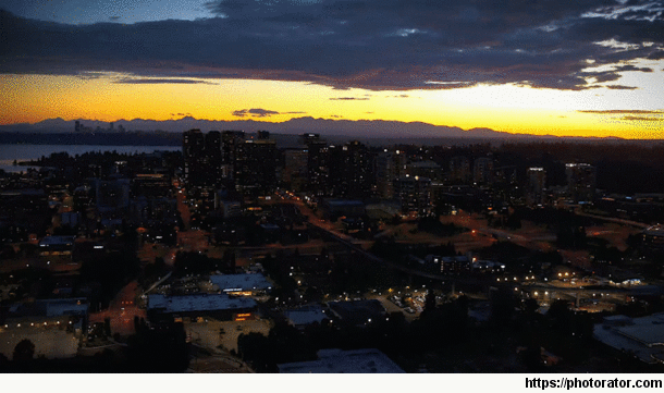The Pacific Northwest can be truly incredible Timelapse of Bellevue WA USA with Seattle to the left