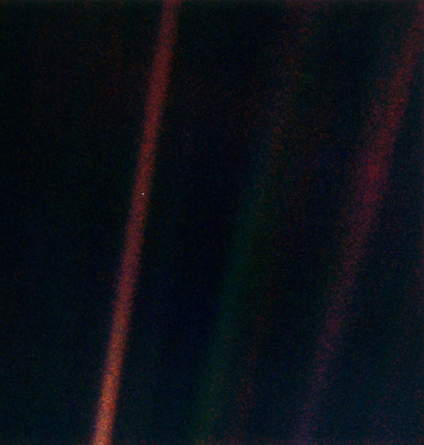 The Pale Blue Dot Taken by Voyager  in  at a distance of  billion miles 