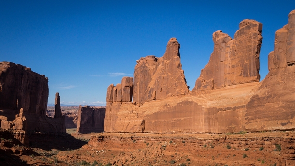The Park Avenue formation in Arches National Park Utah USA 