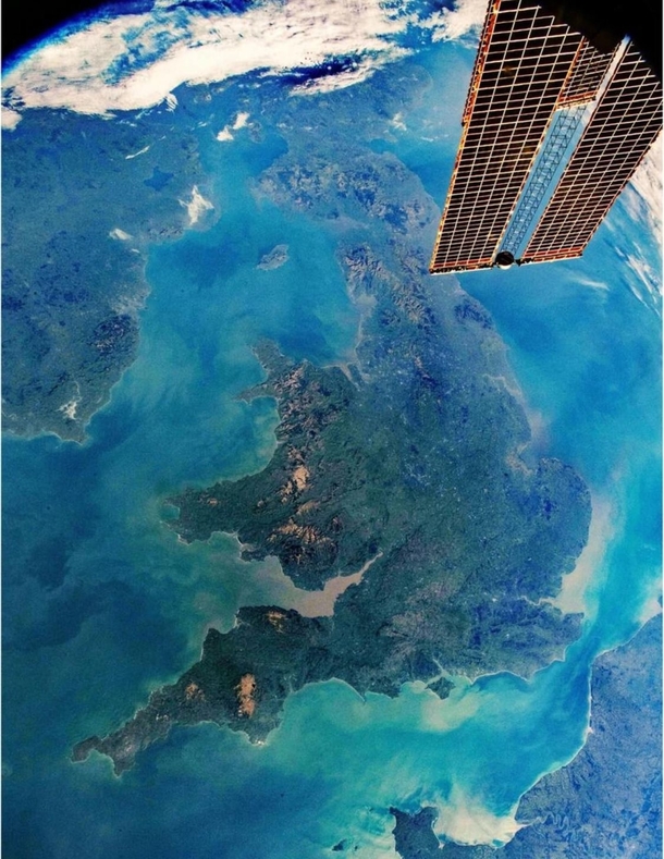 The photo was snapped from low orbit as the ISS travelled past on February  The spacecrafts altitude was  nautical miles away from Earth about the same distance it takes to drive from central London to Manchester by car via the M