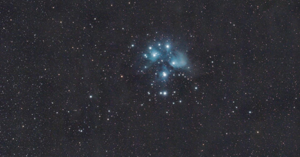 The Pleiades aka Seven Sisters aka M or in Arabic Al Thuraya Taken from Al Sadeem Astronomy in Abu Dhabi UAE Total integration nearly  hours with moded canon and William Optics RedCat 