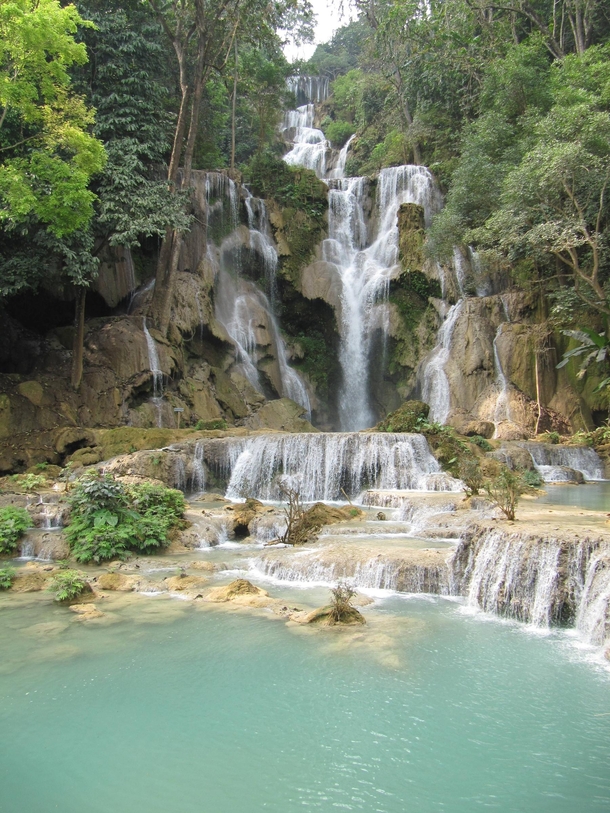 The pristine Kuang Si Falls near Luang Prabang Laos 
